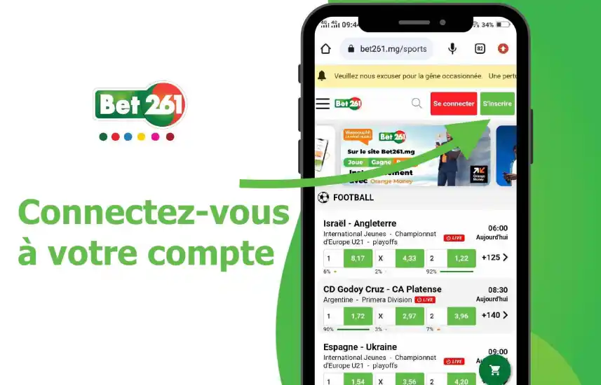 Connexion au site Bet261