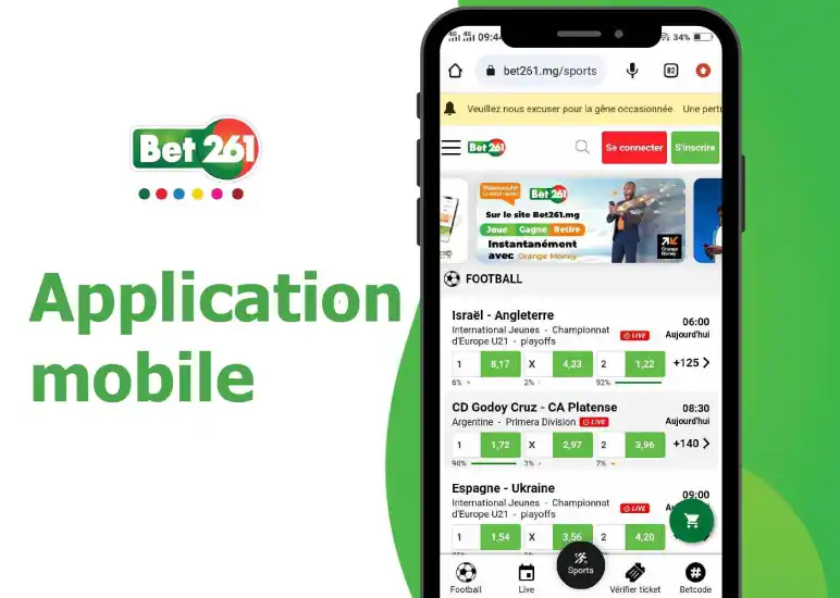 Application mobile Bet261